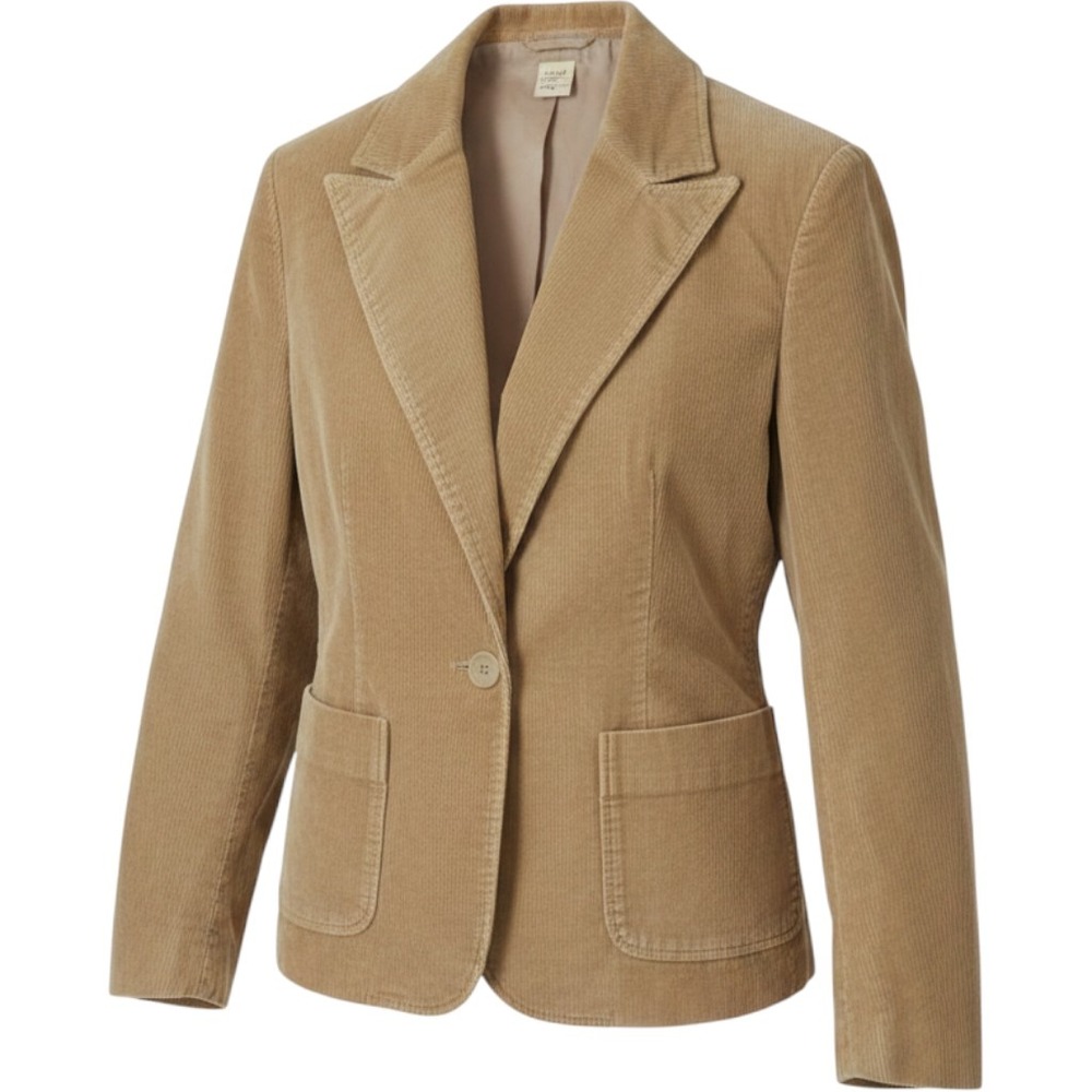 Vintage Massini Women's Classic Tailored Tan Corduroy Blazer 10 Jacket Academia